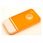 Wholesale iPhone 4 4S Two Tone Case (OrangeWhite)